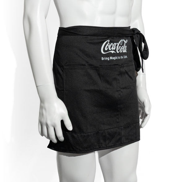 Coca Cola Soft Drink Apron Waiter Apron Bistro Apron Short Black "Bring Magic to the Table" with Pocket – View 2