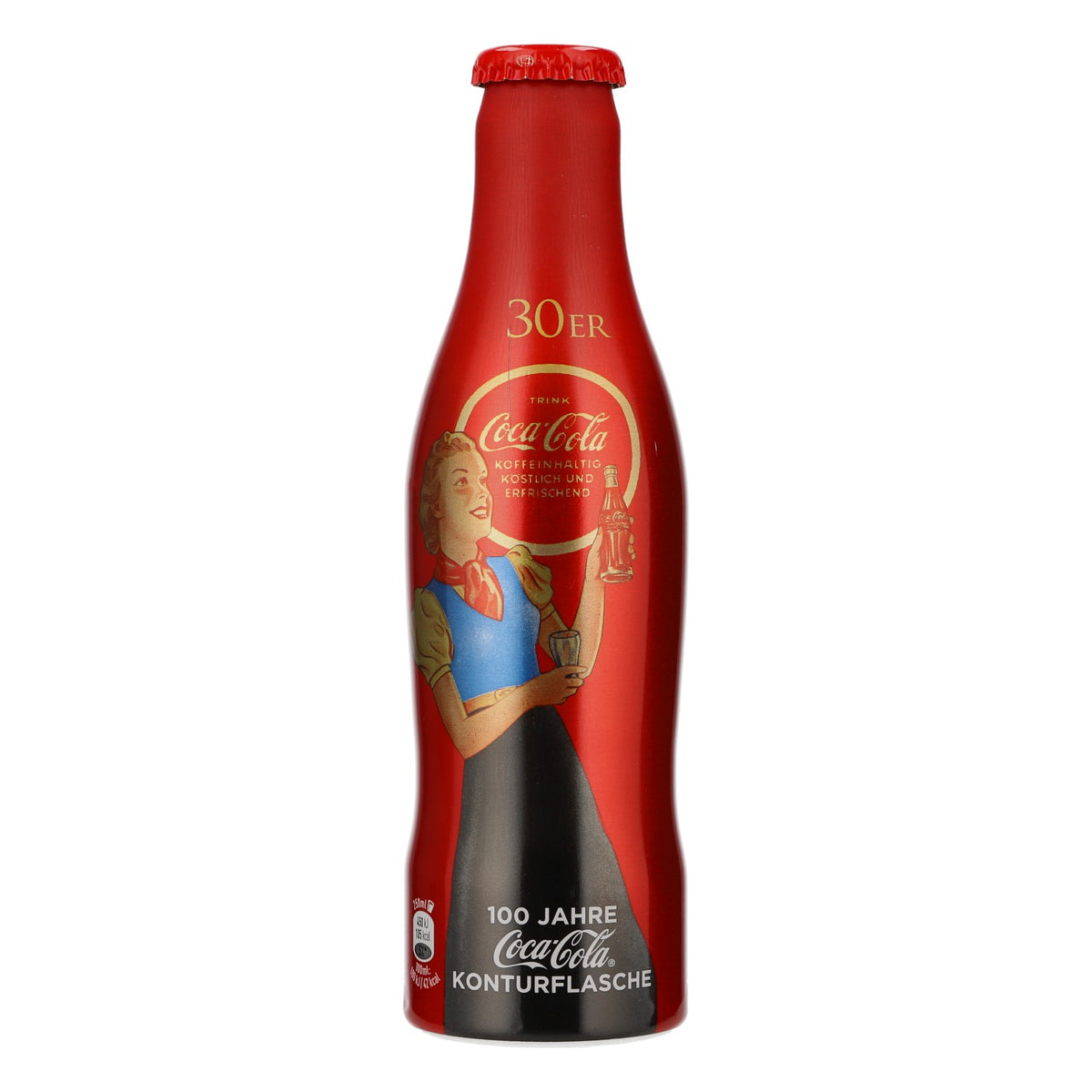 Coca Cola soft drink display bottle, 30-piece collector's edition, 100 years of decorative bottles