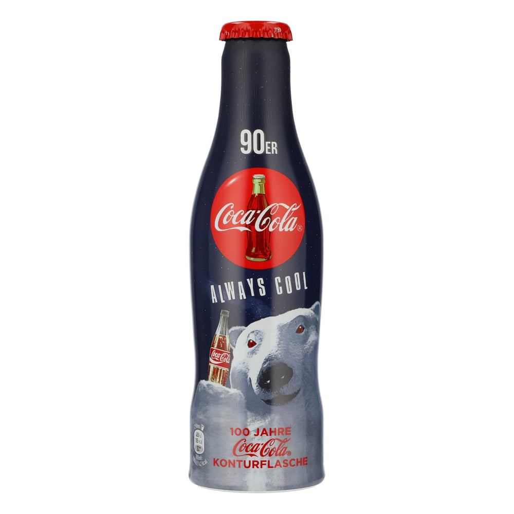 Coca Cola soft drink display bottle, 1990s collector's edition, 100 years decorative bottle