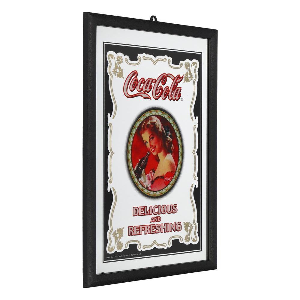 Coca-Cola Advertising Mirror: Delicious & Refreshing, W 99 cm H 73 cm