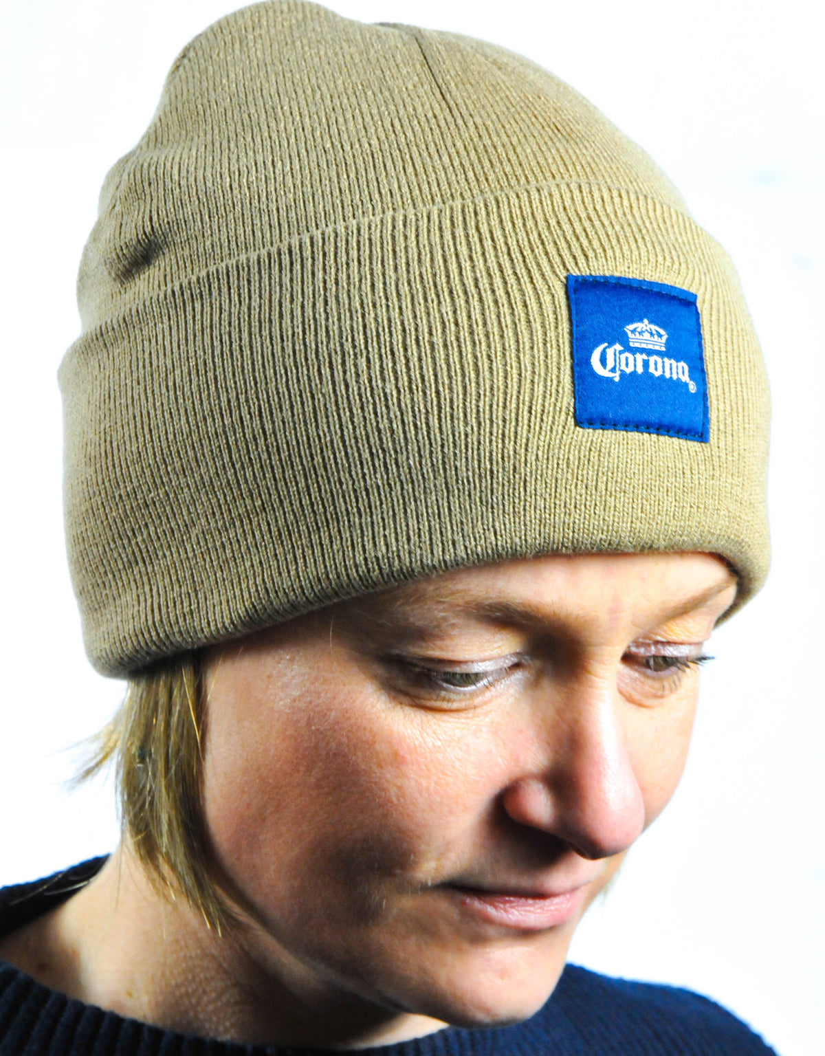 Corona Extra, winter knit hat, wool hat, winter hat, finely knitted, beige – View 2