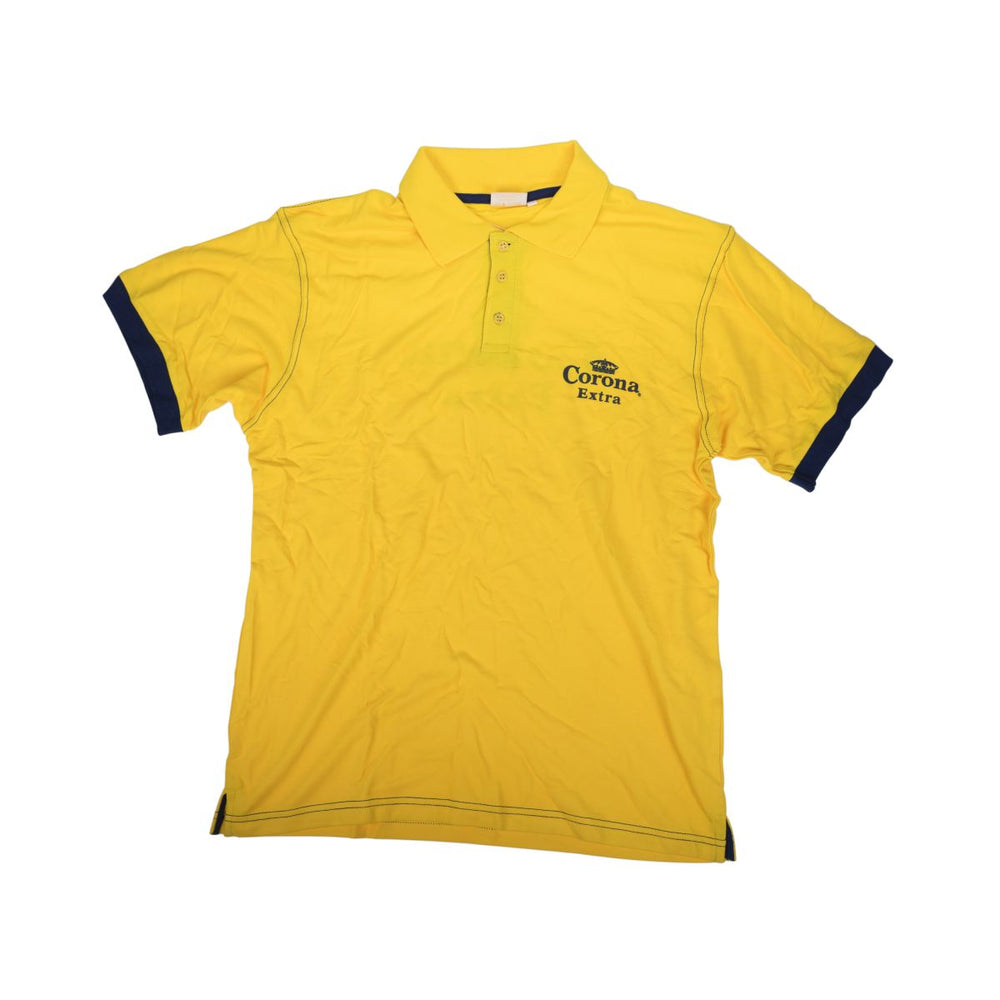 Corona T-shirt Polo shirt Size XL Men's Yellow Clothing Logo embroidery Catering