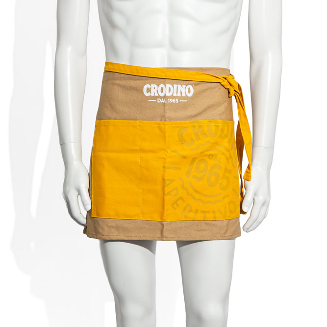 Crodino liqueur apron Waiter apron Bistro apron Service apron Beige/yellow short