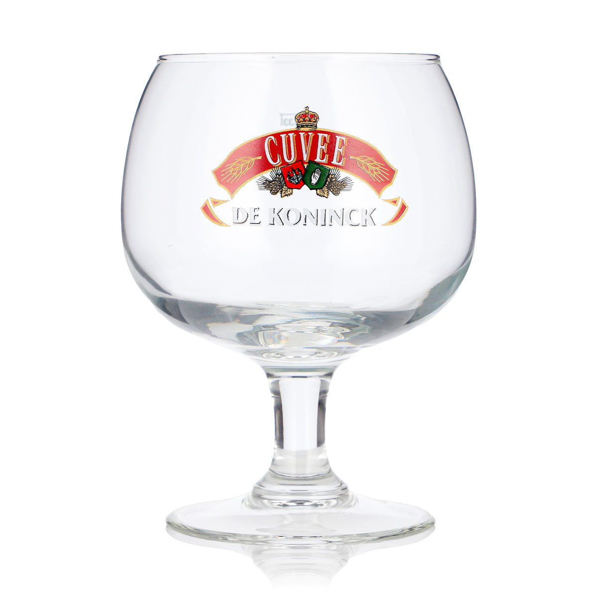 De Koninck Beer Glass 0.33 L Tulip-Shaped with Red Logo, Cuvee Beer Glass, Goblet, Beer Tulip