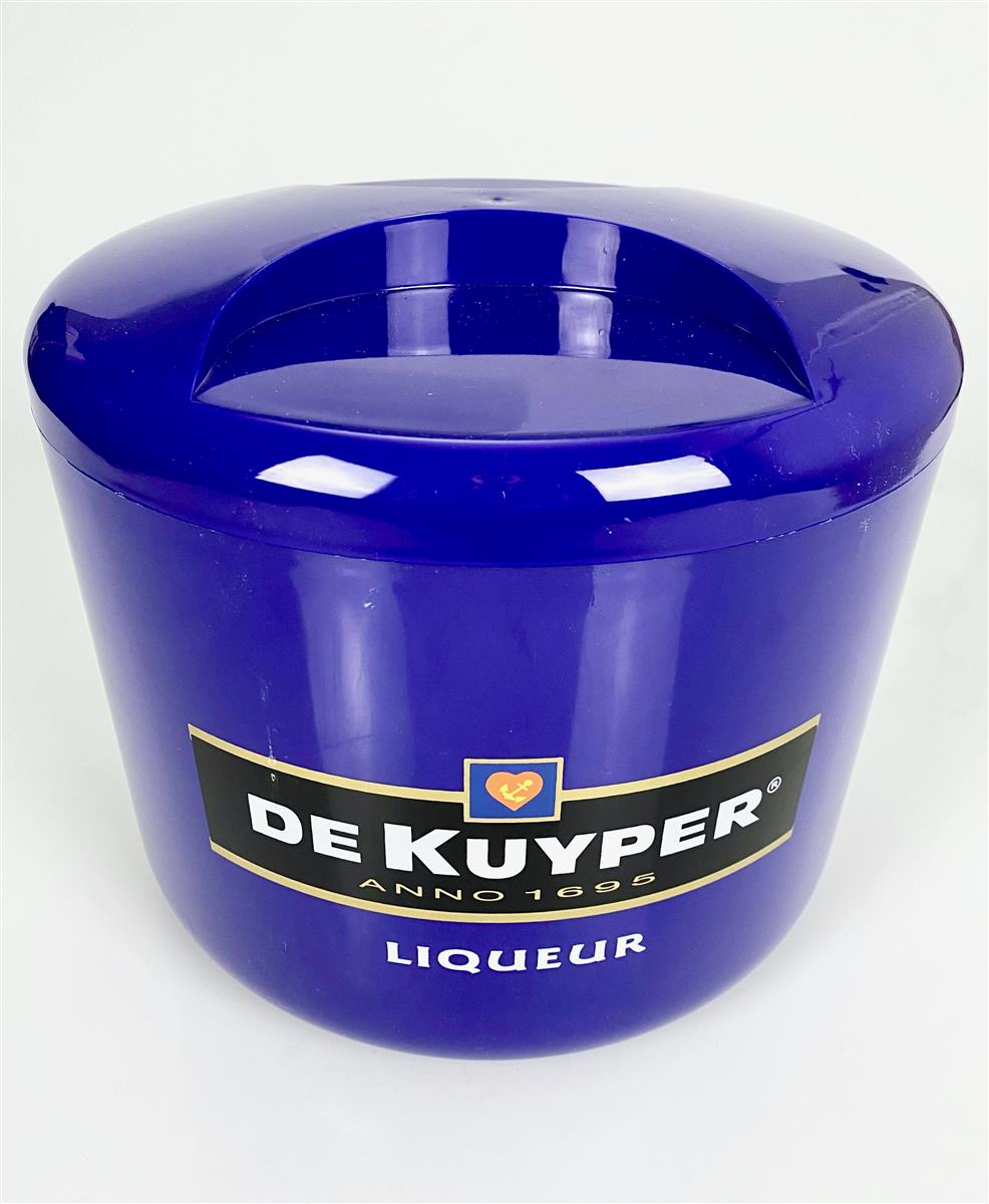 De Kuyper Liqueur Ice Cube Tray Bottle Cooler Ice Box with Lid, Blue