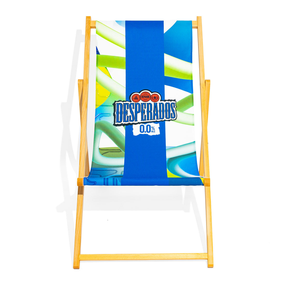 Desperados Beer Deck Chair Beach Chair Party Chair Blue Beech Wood – View 2