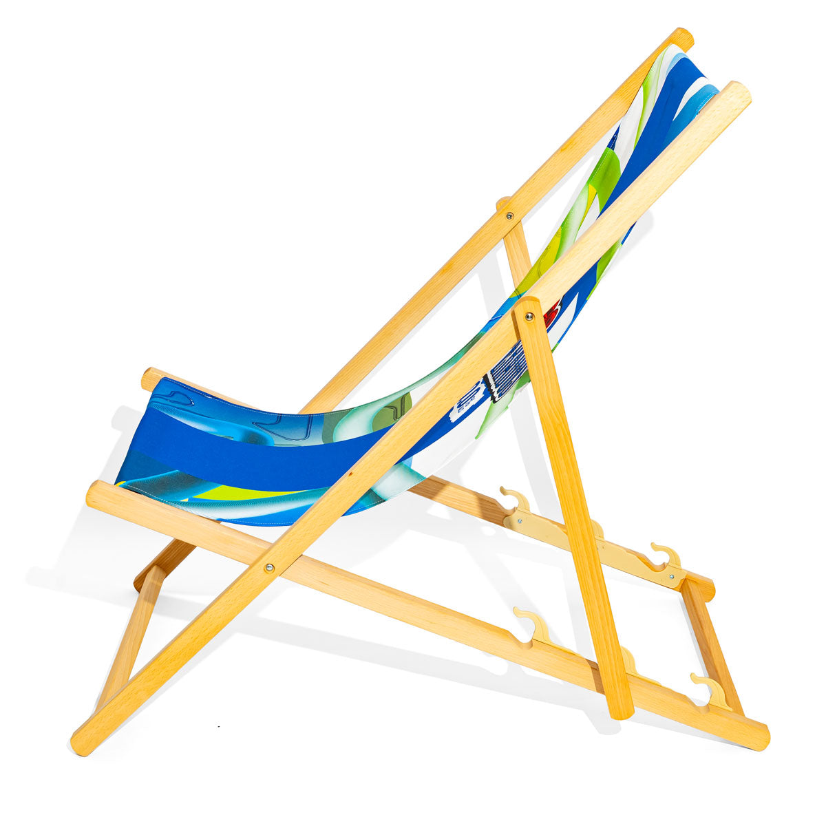 Desperados Beer Deck Chair Beach Chair Party Chair Blue Beech Wood – View 3