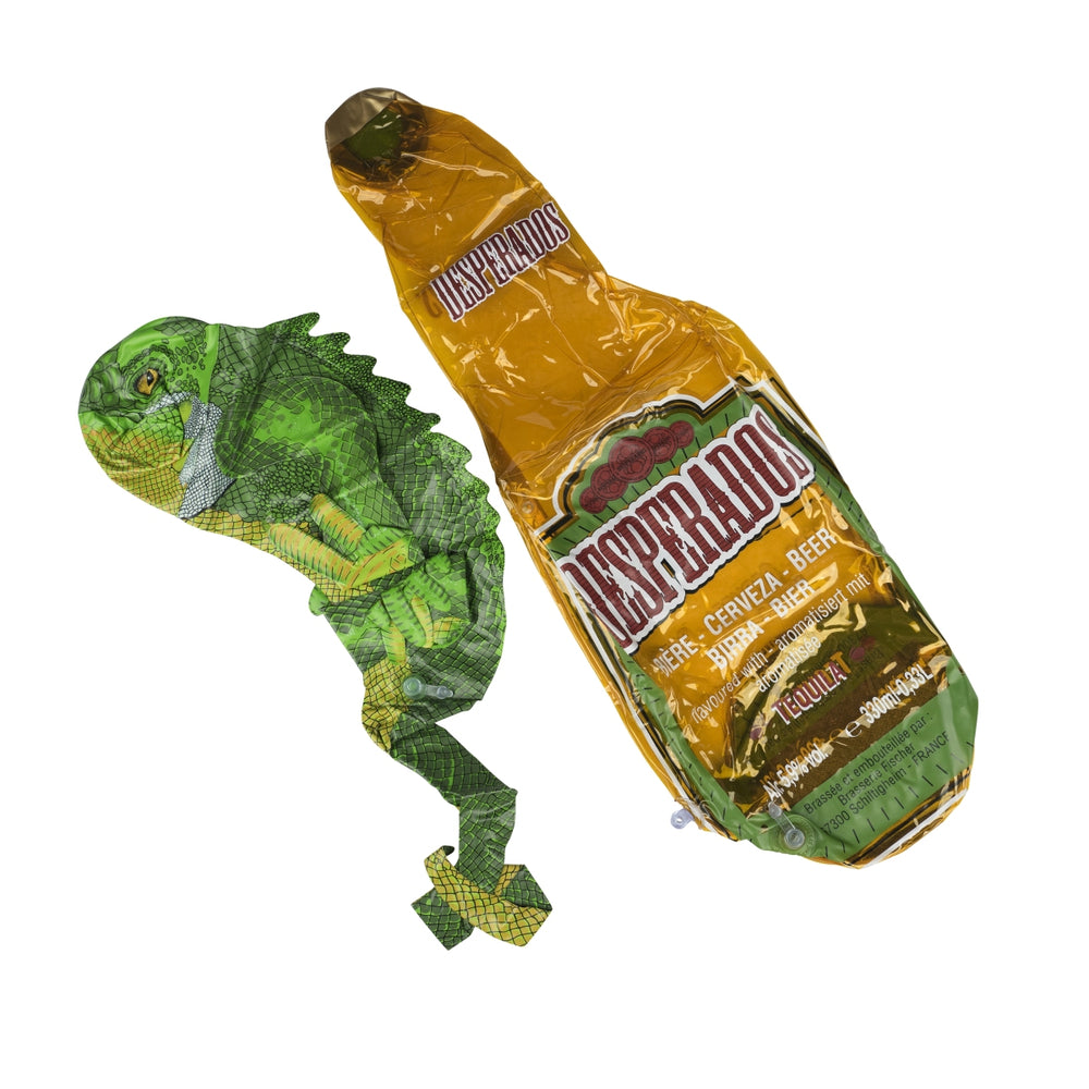 Desperados decorative merchandise set: inflatable bottle (60 cm) + inflatable iguana