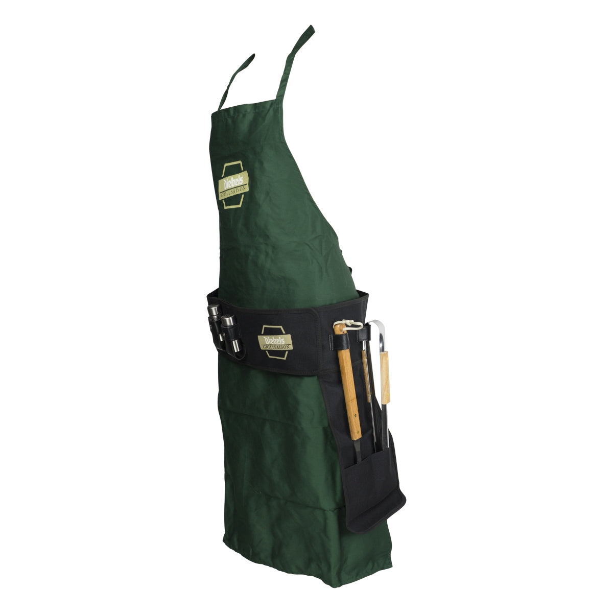 Diebel's barbecue set apron bib long belt tongs salt/pepper shakers BBQ chef – View 4