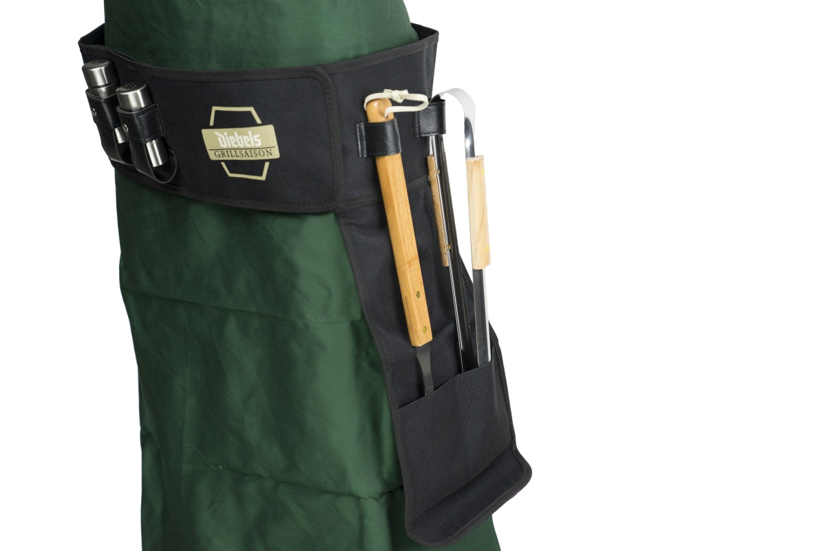 Diebel's barbecue set apron bib long belt tongs salt/pepper shakers BBQ chef – View 6