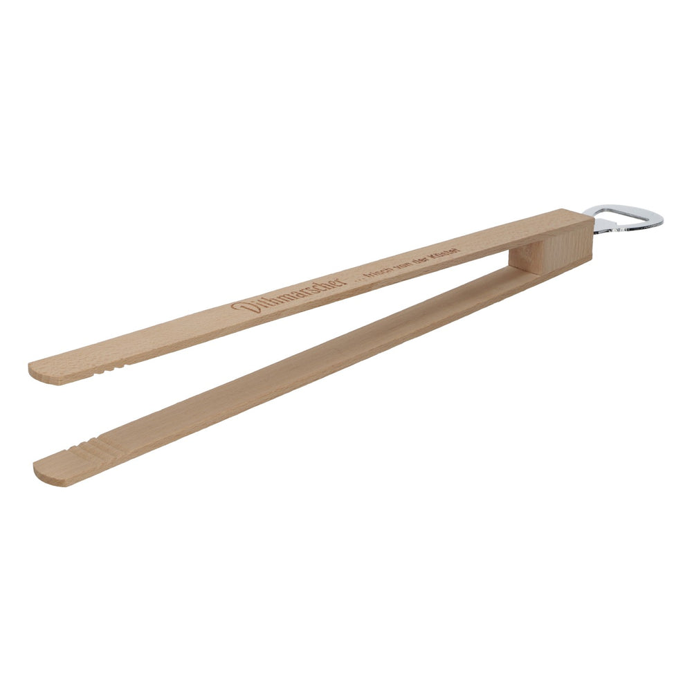 Dithmarscher Wooden BBQ Tongs with Bottle Opener, Beer, BBQ, Coast, 35 cm