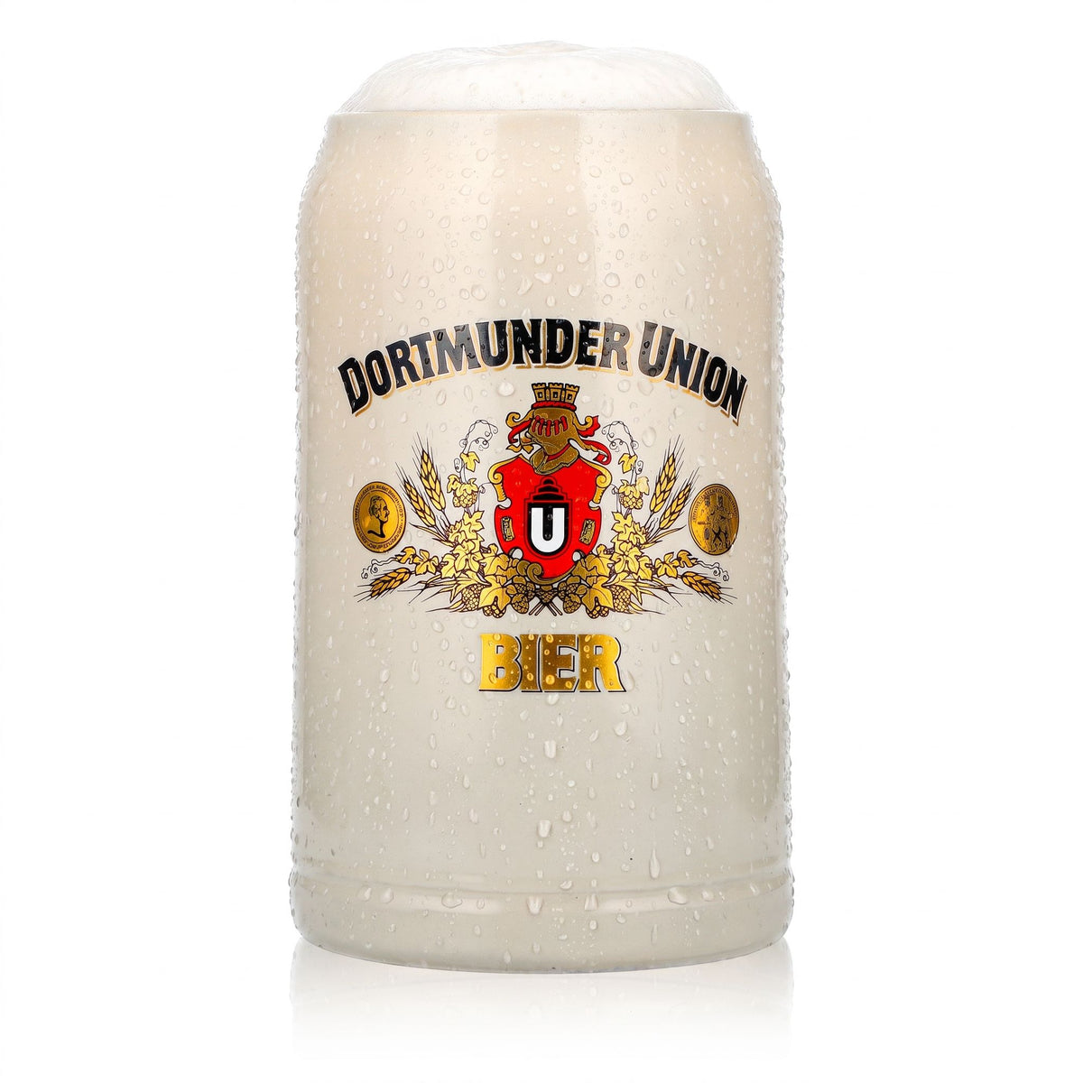 Dortmund Union Beer Glass, Clay Mug, 1-Liter Beer Mug, Seidel, Humpen
