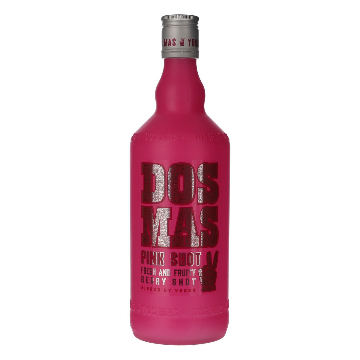 Dos Mas liqueur decorative bottle 0.7l pink EMPTY display bottle shop window bottle