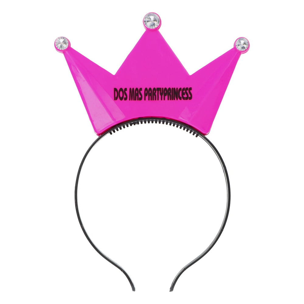 Dos Mas Tequila Headwear Party Crown Pink Rhinestones "Party Princess"