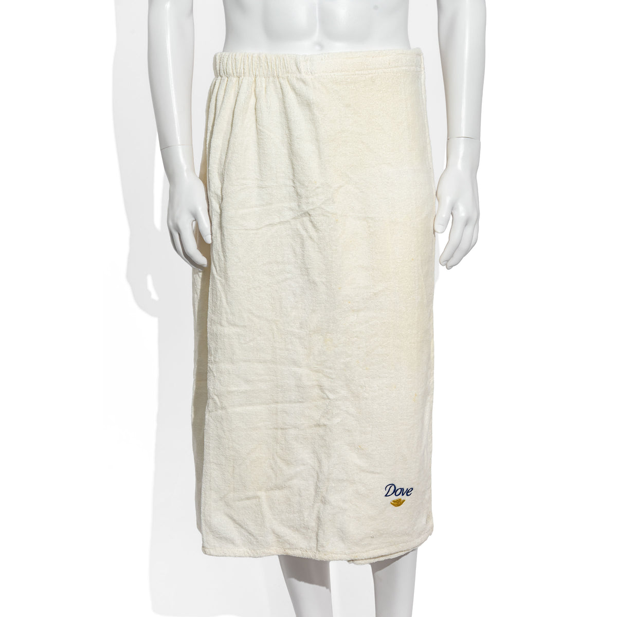 Dove Personal Care Glass Bath Towel with Velcro Closure, 76x67 cm, White Cotton