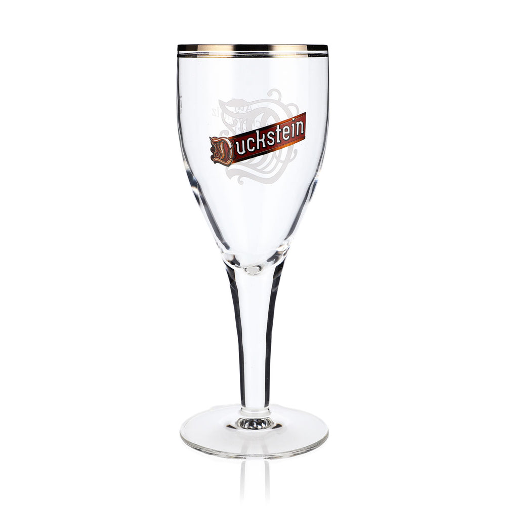 Duckstein Beer Glass 0.3L Goblet Double Platinum Rim Large Logo Sahm Harzer