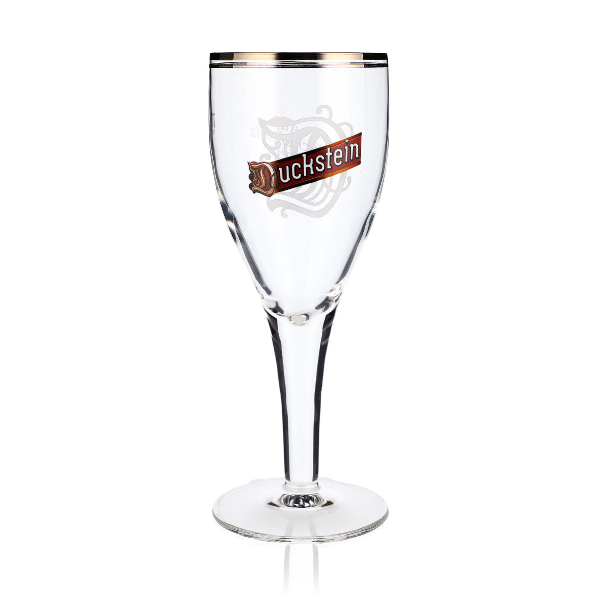 Duckstein Beer Glass 0.3L Goblet Double Platinum Rim Large Logo Sahm Harzer