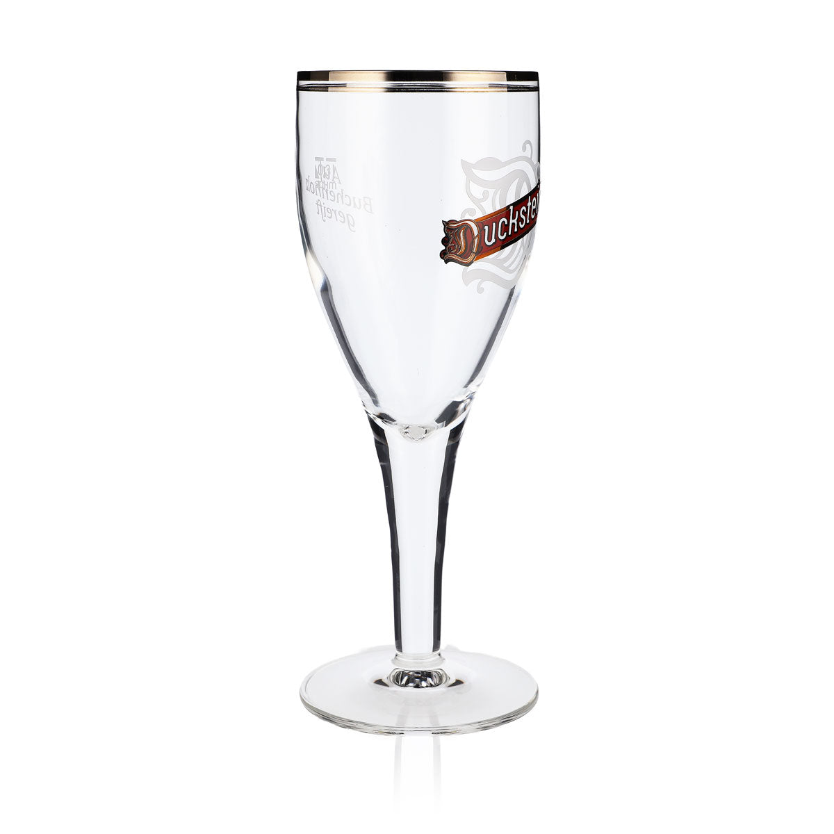 Duckstein Beer Glass 0.3L Goblet Double Platinum Rim Large Logo Sahm Harzer – View 2