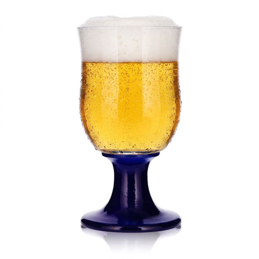 Durobor Beer Glass, 0.36 L, Goblet-Style, Blue Base