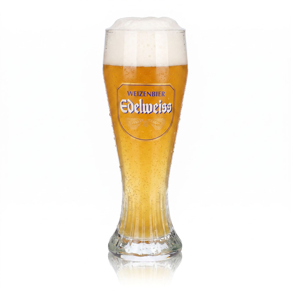 Edelweiß Brewery Beer Glass, 0.5 L, Tankard-Style Wheat Beer Glass with Relief Design by Sahm
