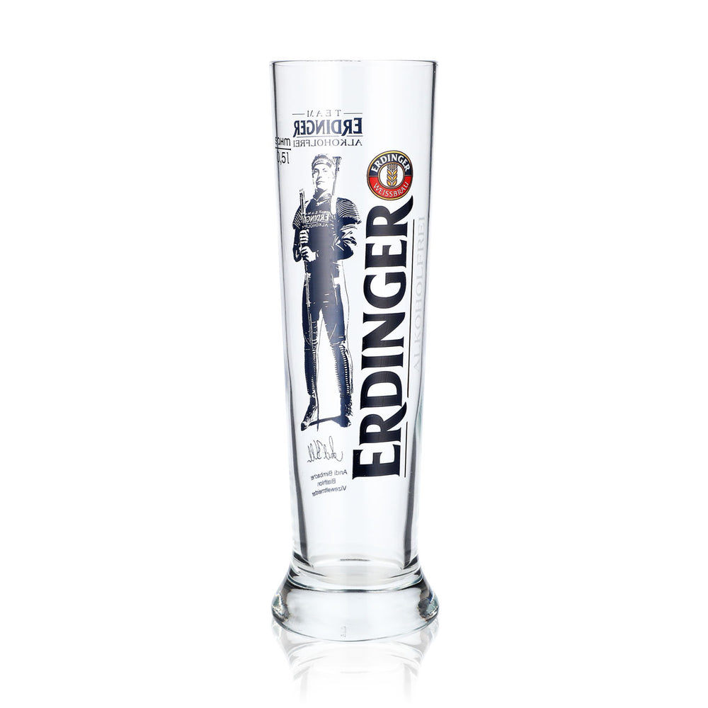 Erdinger Beer Glass 0.5l Wheat Beer Glass Special Edition Glass Andi Birnbacher Non-Alcoholic
