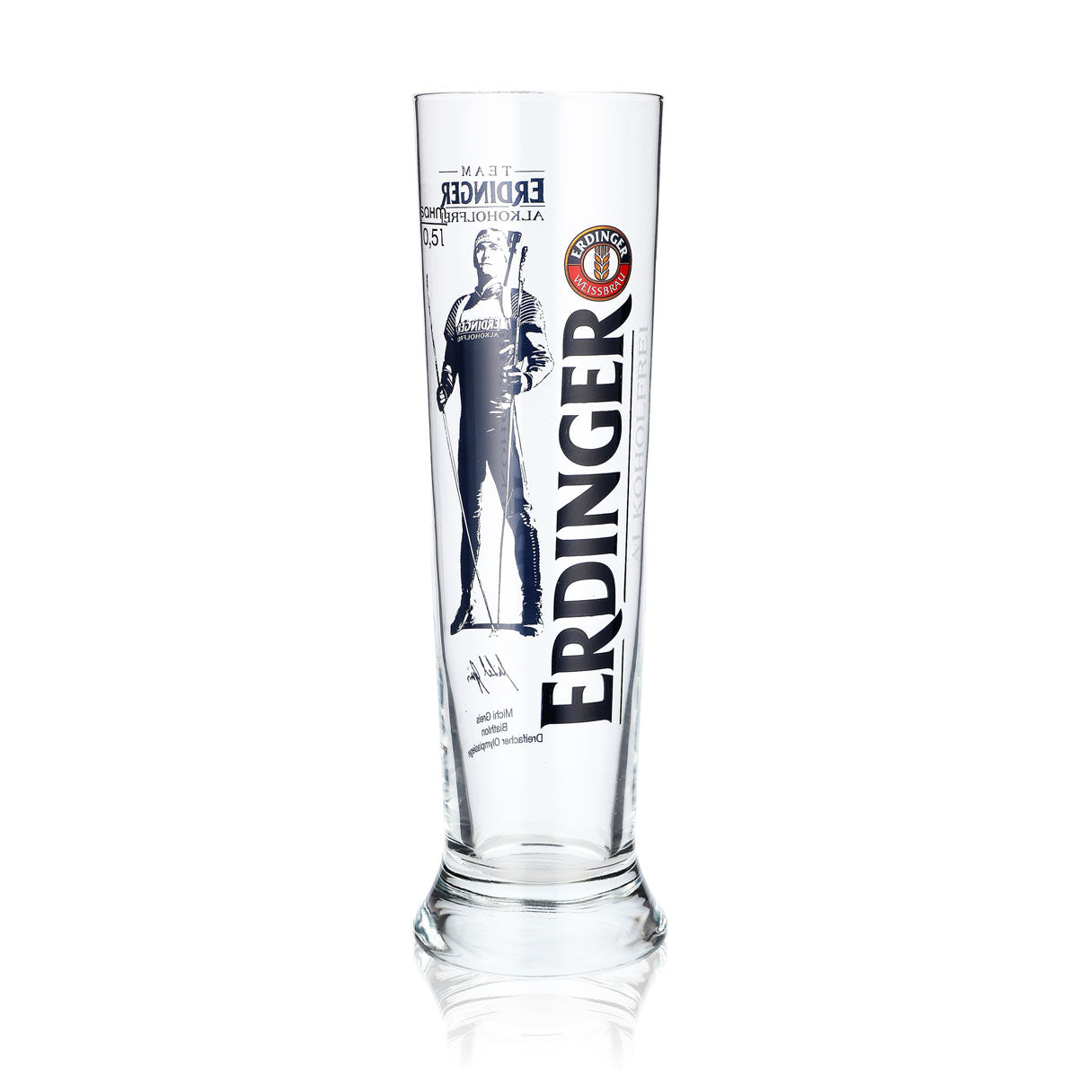 Erdinger Beer Glass 0.5l Wheat Beer Glass Special Edition Michi Greis Non-Alcoholic