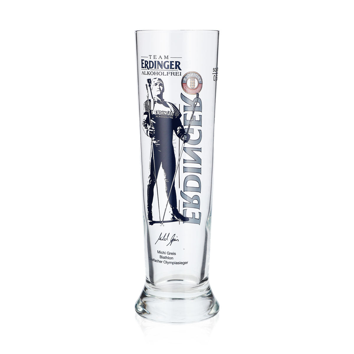 Erdinger Beer Glass 0.5l Wheat Beer Glass Special Edition Michi Greis Non-Alcoholic – View 3