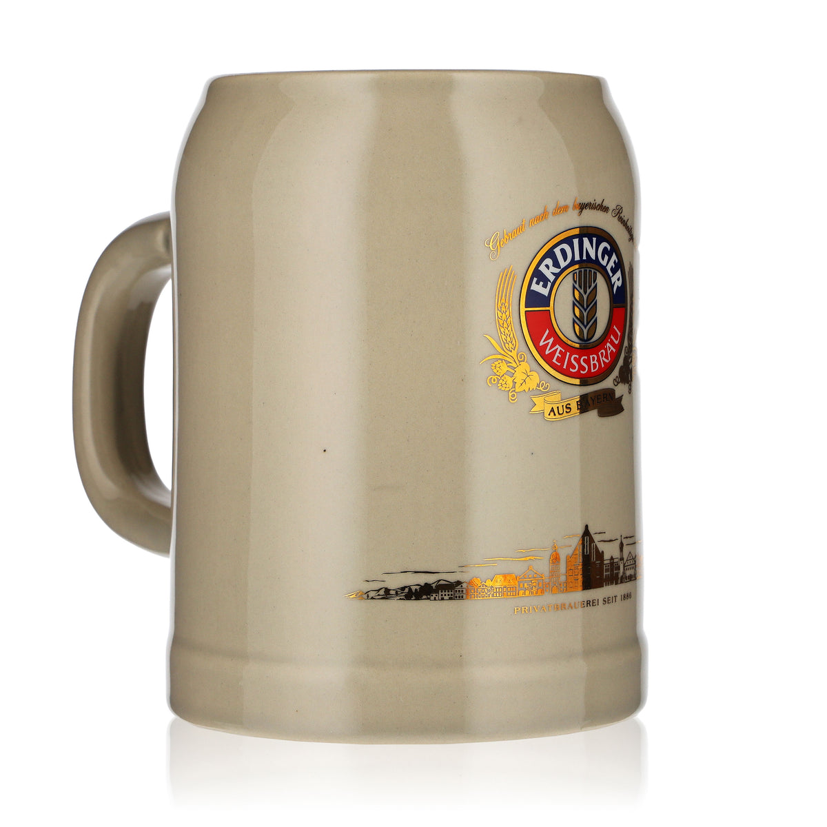 Erdinger Weissbräu beer glass mug 0.5l clay mug cityscape Franz Herb – View 2