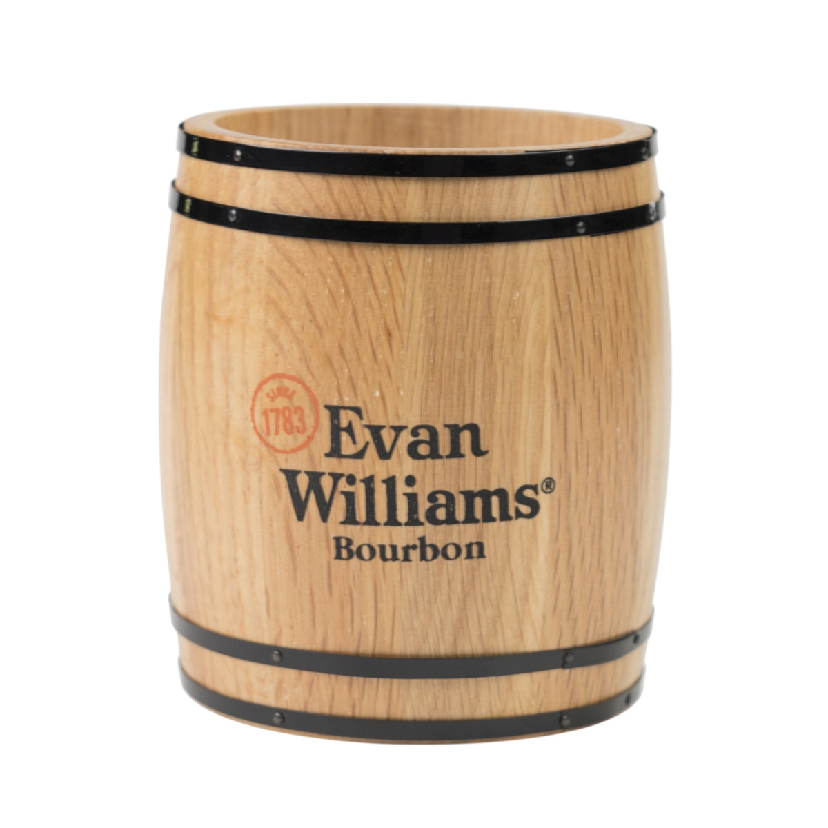 Evan Williams Whiskey Cutlery Set Barrel Brown Wood Gastro Holder Table Butler