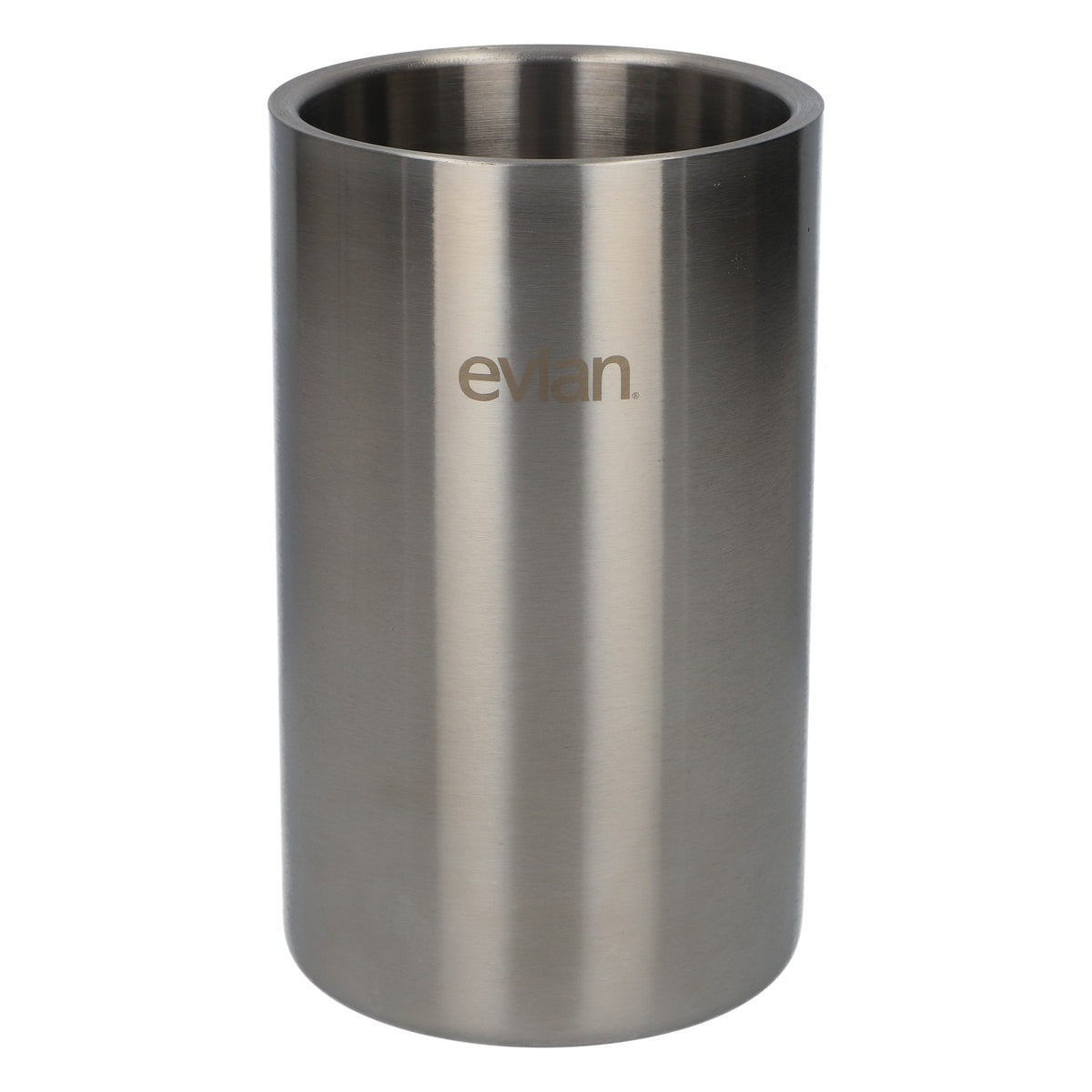 Evian Water Stainless Steel Bottle Cooler Ice Cube Container Cooler
