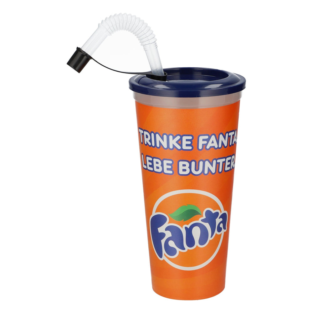 Fanta Reusable Cup 0.6 L, Singer Design, Straw, Coca-Cola, Plastic