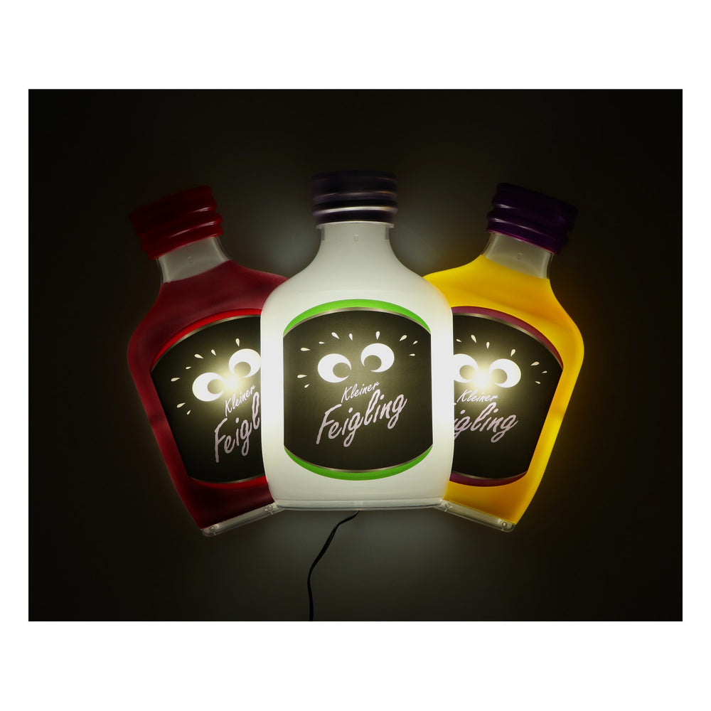 Feigling liqueur neon sign LED illuminated advertising "DIE DREI!" Switch