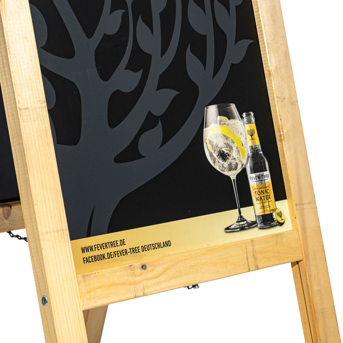 Fever Tree A-frame display stand, wooden frame, chalkboard, restaurant sign – View 3
