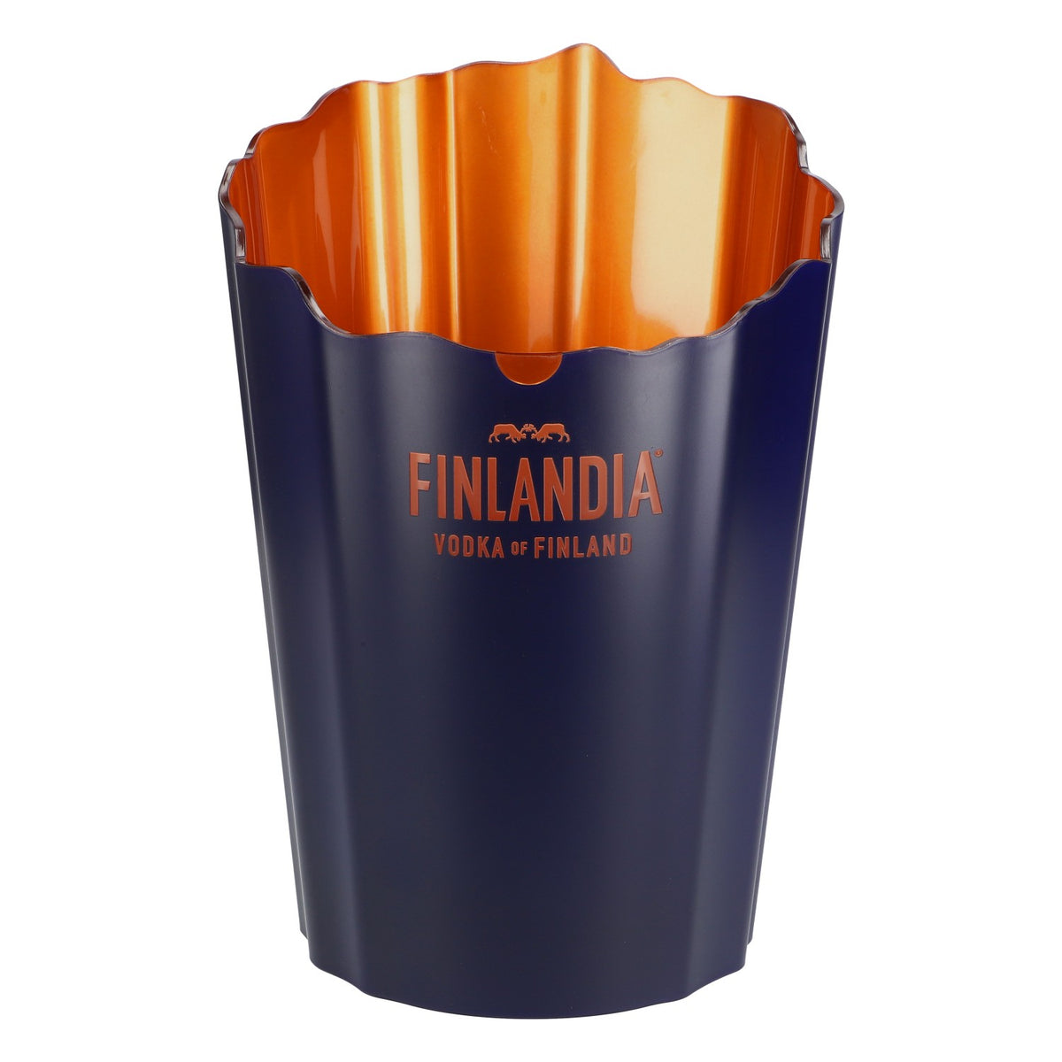 Finlandia Vodka Cooler Bottle Cooler Ice Cube Tray LED Single Blue with Copper Interior