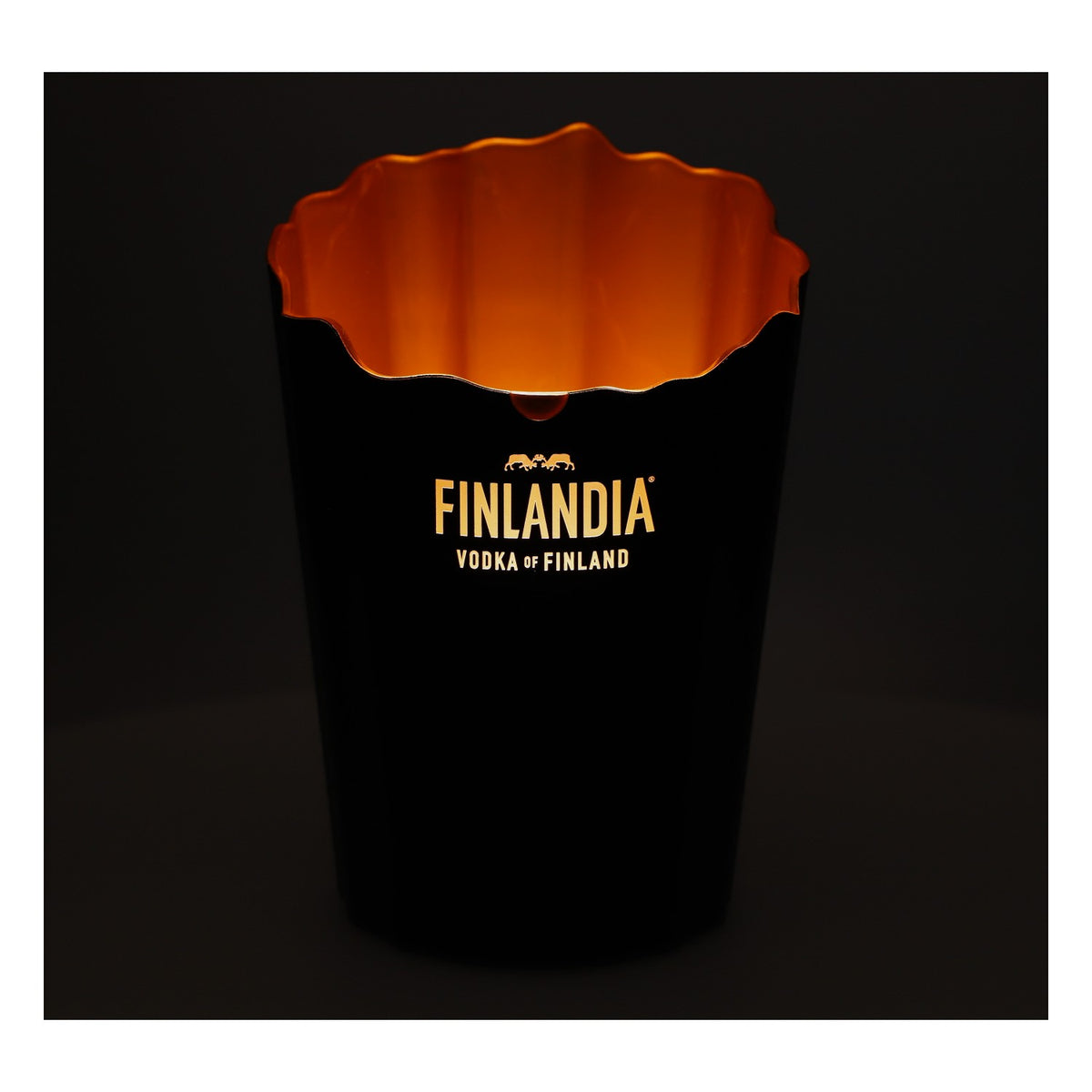 Finlandia Vodka Cooler Bottle Cooler Ice Cube Tray LED Single Blue with Copper Interior – View 6