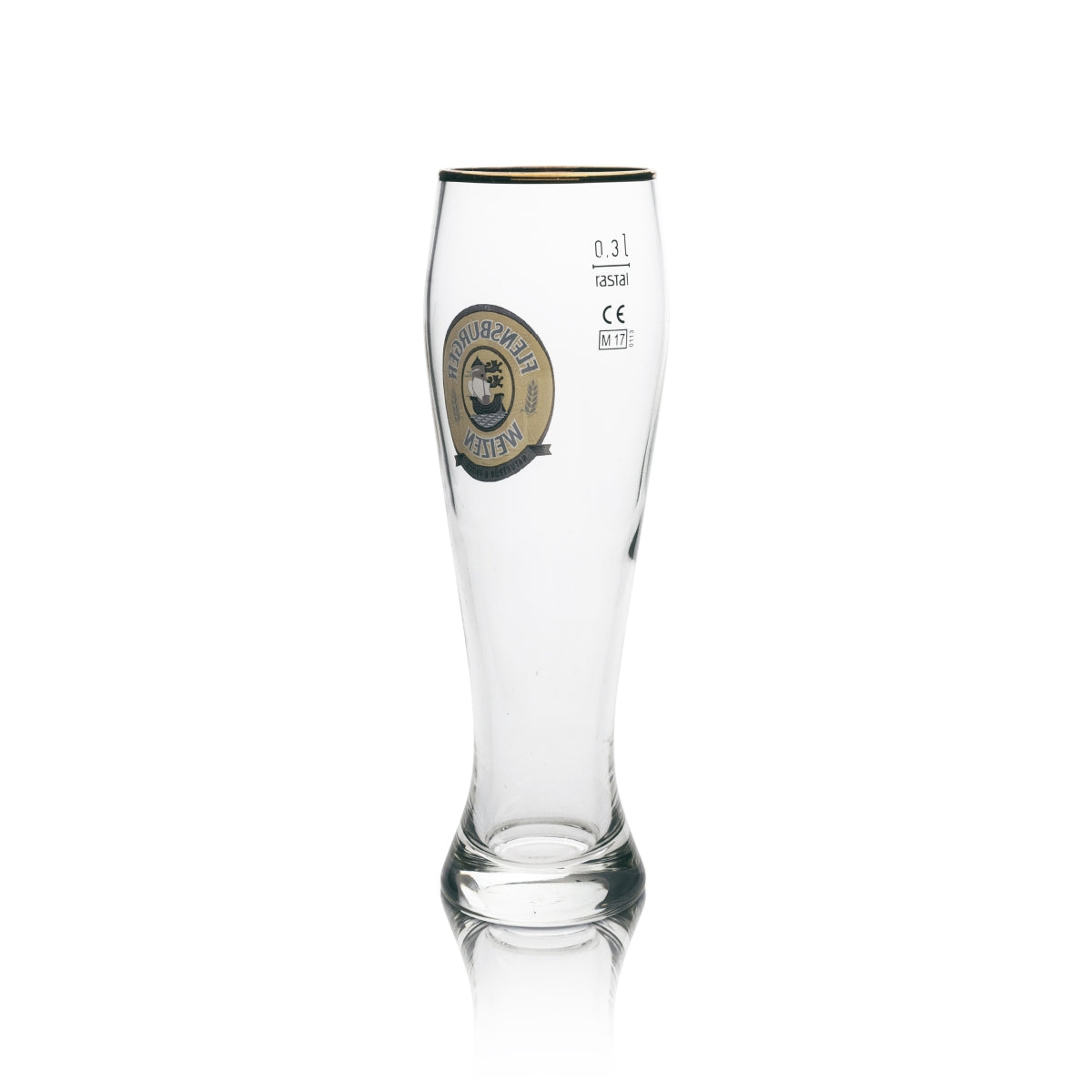 Flensburg Wheat Beer Glasses, Set of 6, 0.3 L, Wheat Beer Glass with Gold Rim, Hefeweizen, Rastal – View 4