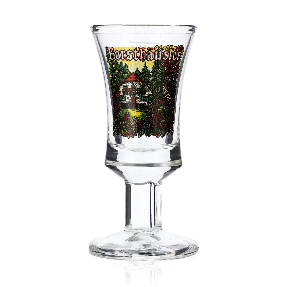 Forsthäusler schnapps glass 2cl Logo Haus Rittmeister hoch Stamper Böckling