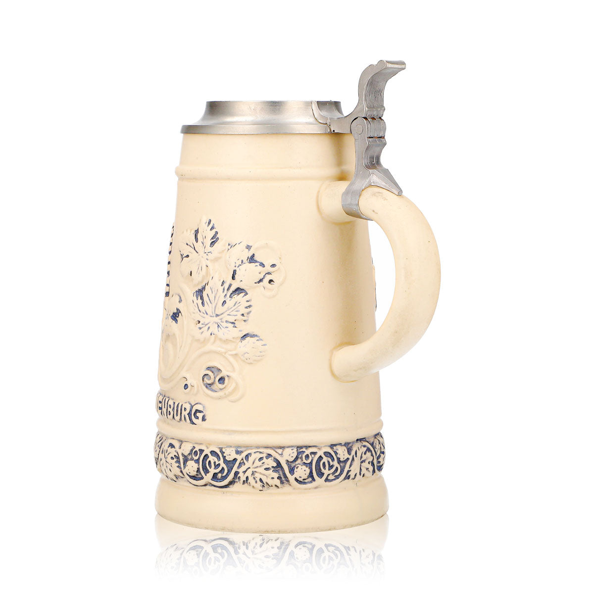 Frauenburg "Mumme" Beer Glass Clay Jug, 0.74 L, with Pewter Lid and Copernicus Relief – View 4