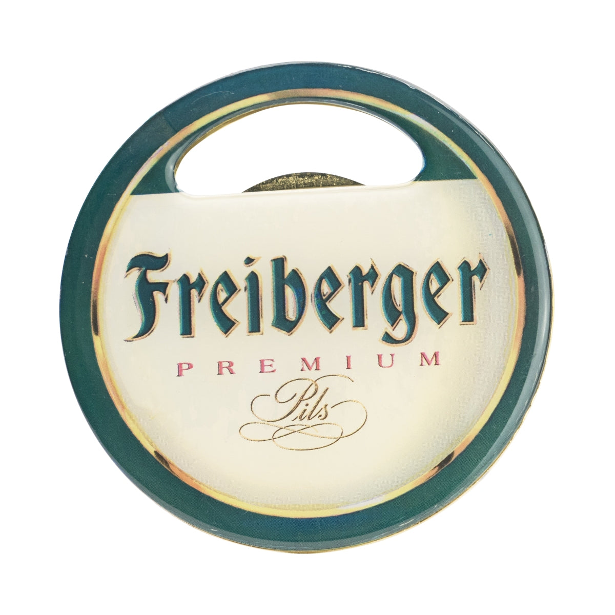 Freiberger Beer Bottle Opener Cap Opener Lever Opener Round Metal