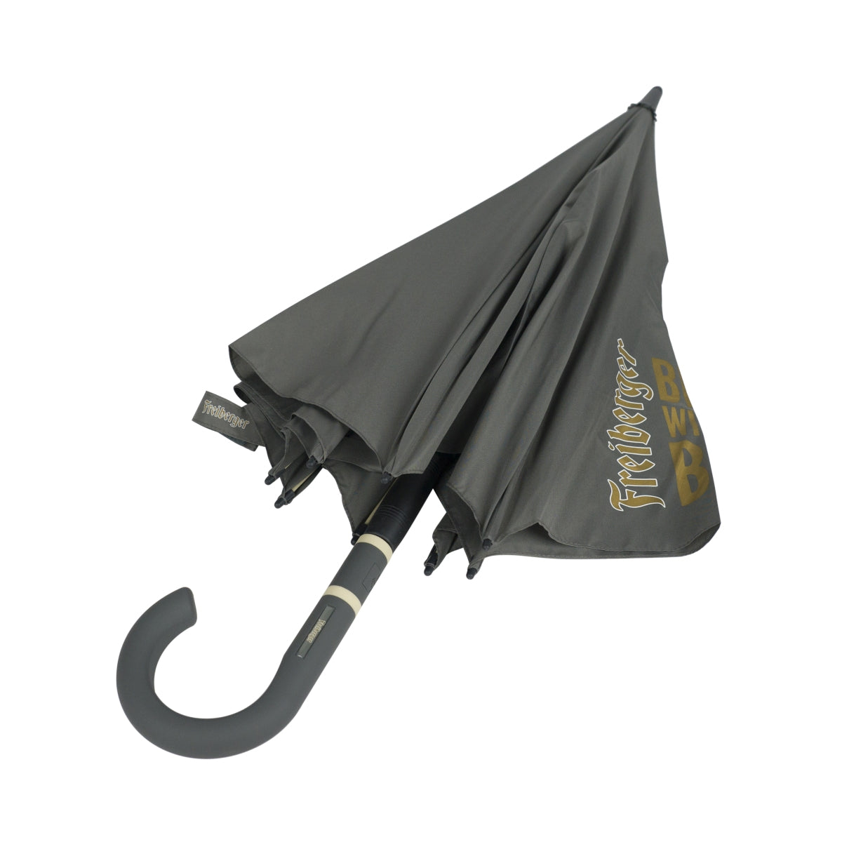 Freiberger Beer Umbrella, gray, long, stormproof, men's, automatic, stable – View 3