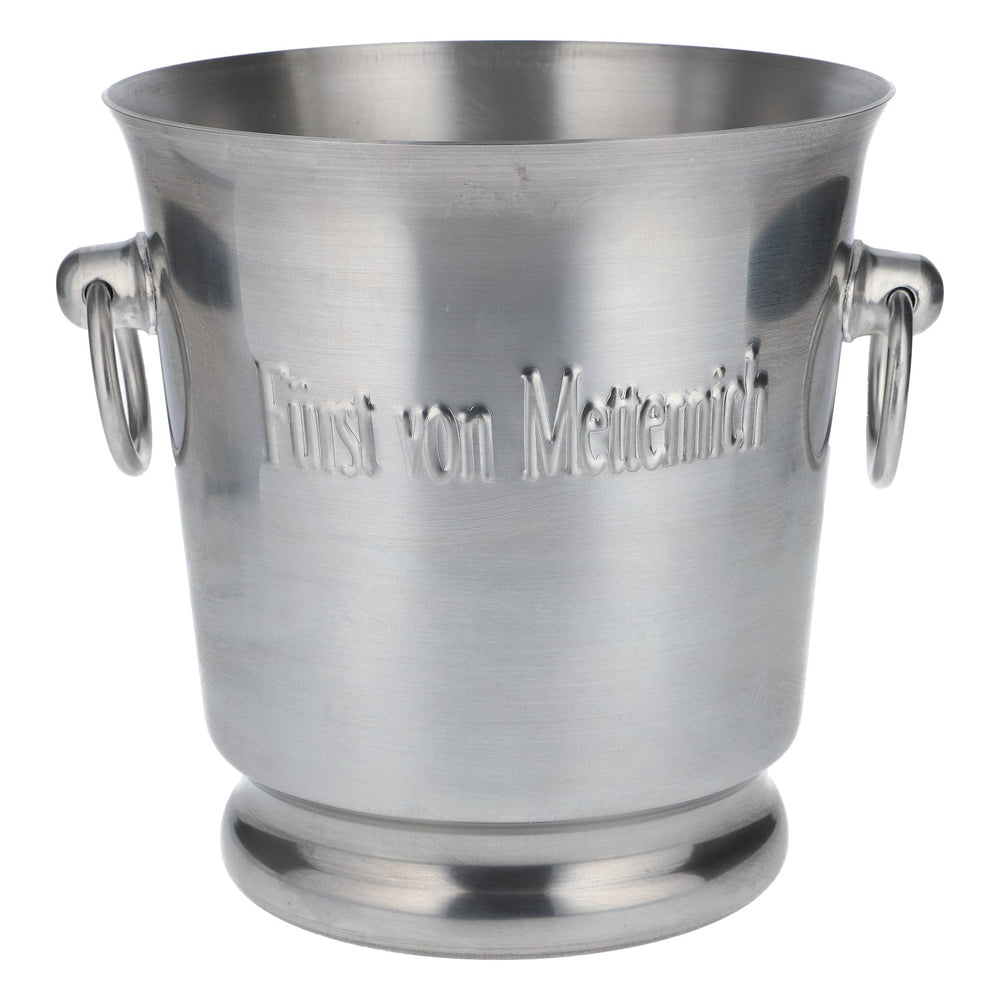 Prince of Metternich Champagne Ice Bucket Bottle Cooler, Silver Metal with Handle