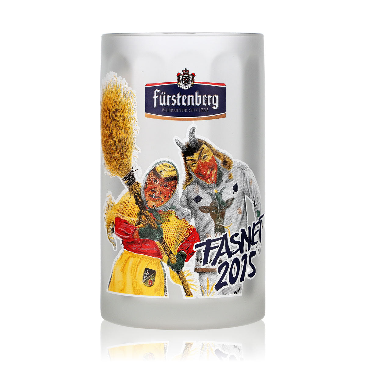 Fürstenberg Beer Glass, 0.25 L, "Fasnet 2015" Jug, Frosted Rastal