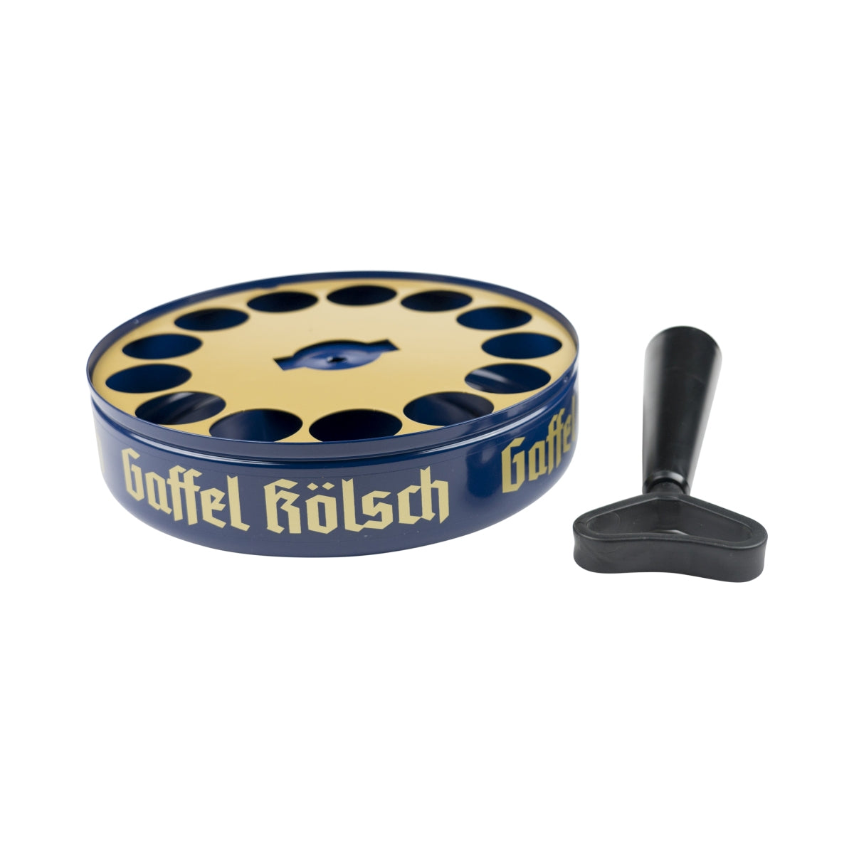 Gaffel Kölsch beer glass tower carrier with ring, large, for 11 glasses, Ø5.6cm, pub – View 2