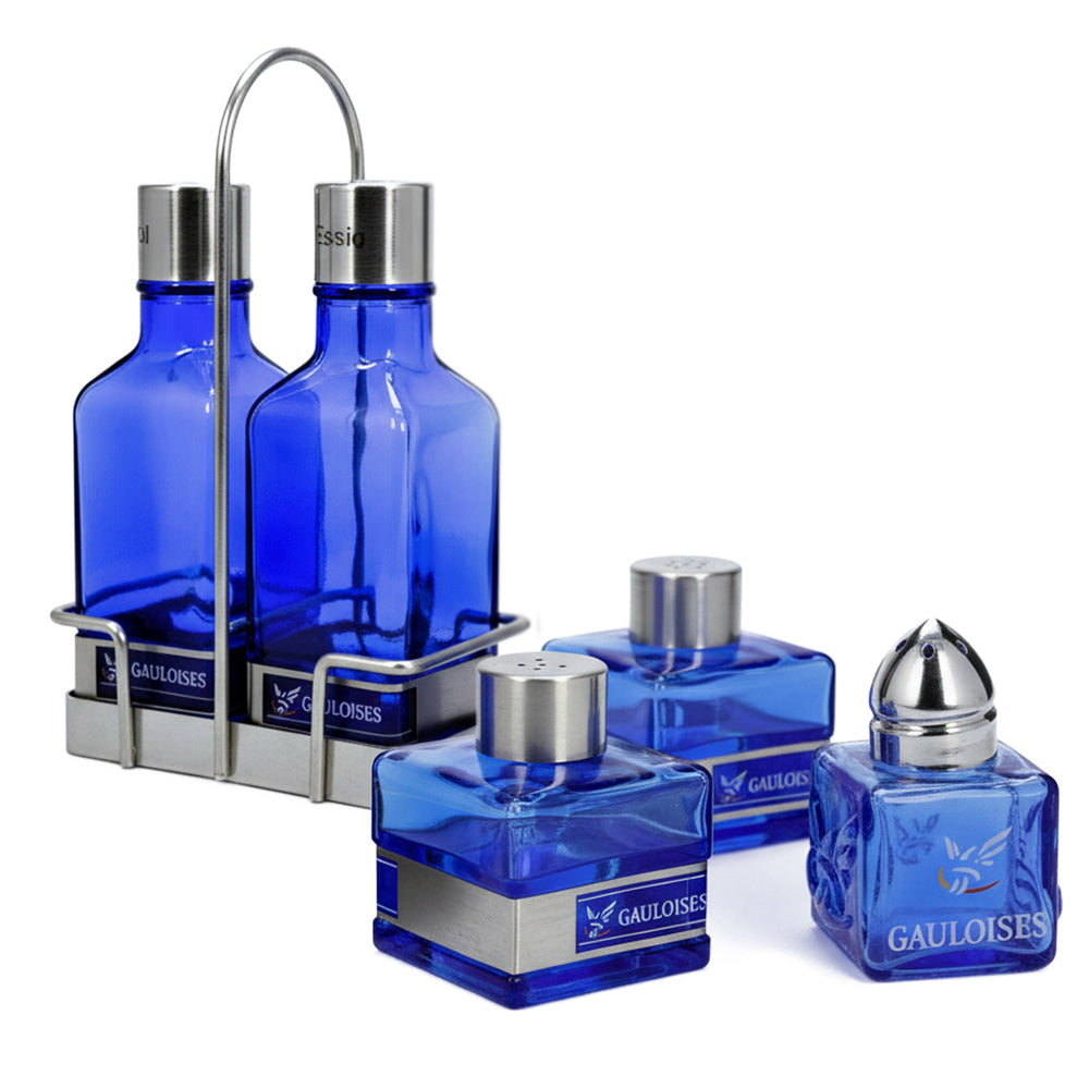 Gauloises Kitchen Bundle Set consisting of a cruet set with holder, salt and pepper set