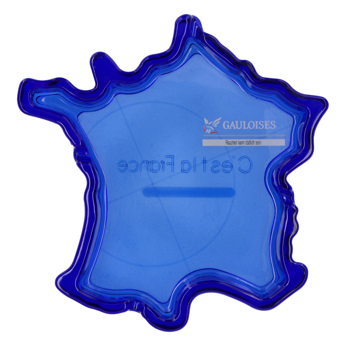 Gauloises Cigarette Ashtray France Shape Small Logo Blue – View 2