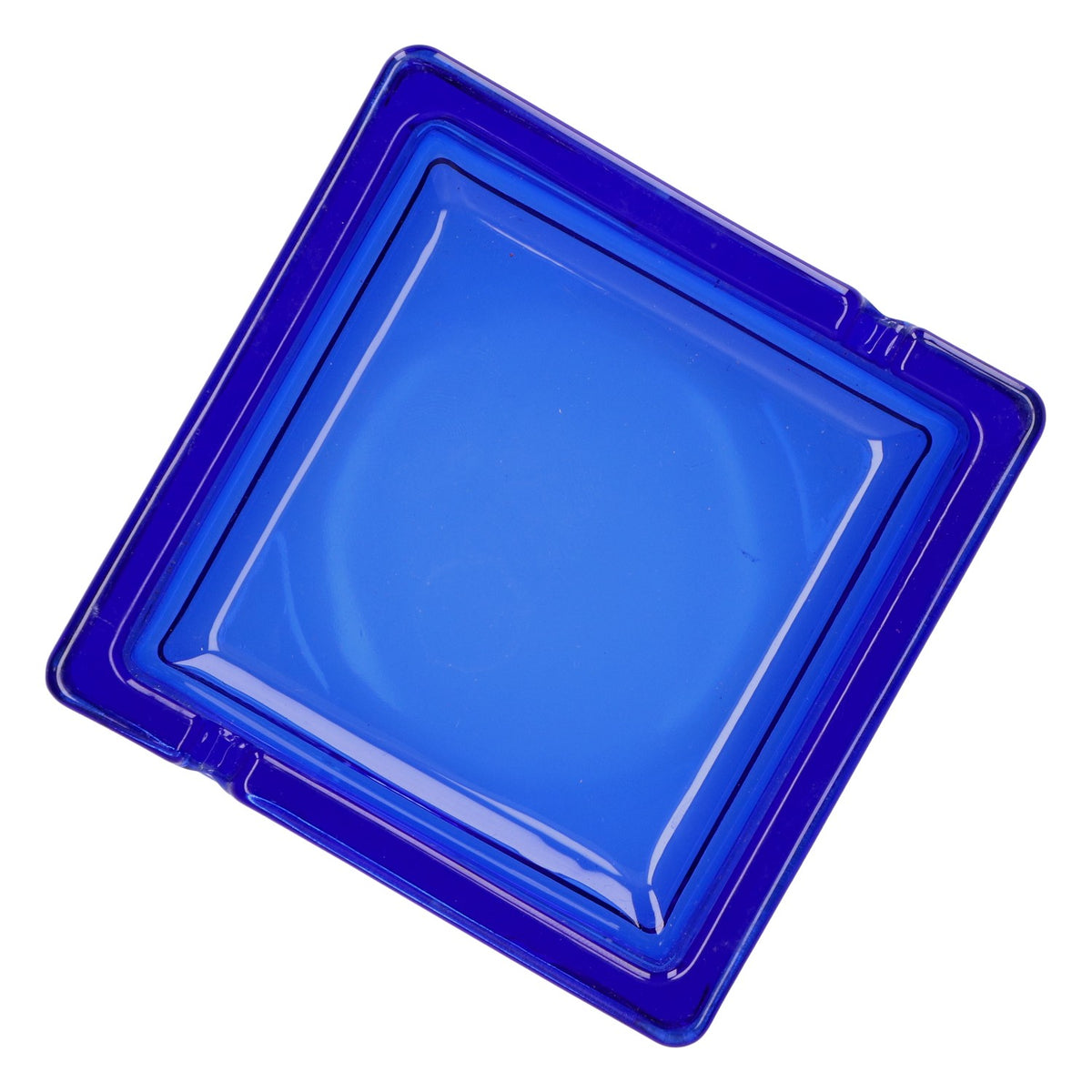 Gauloises cigarette ashtray blue glass 10x10cm glass ashtray smoker accessories – View 4