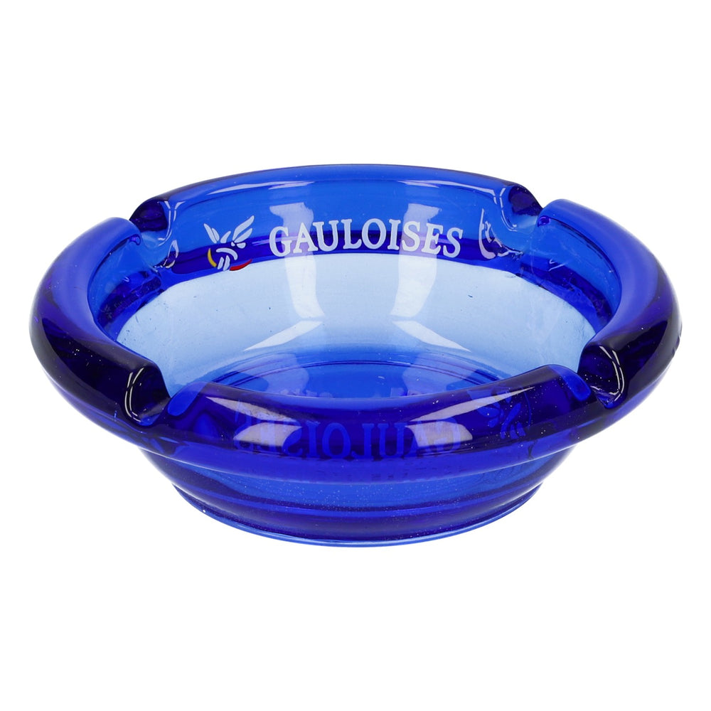 Gauloises Cigarette Ashtray Blue Glass Small 10.5 cm Smoker Accessories Smoke