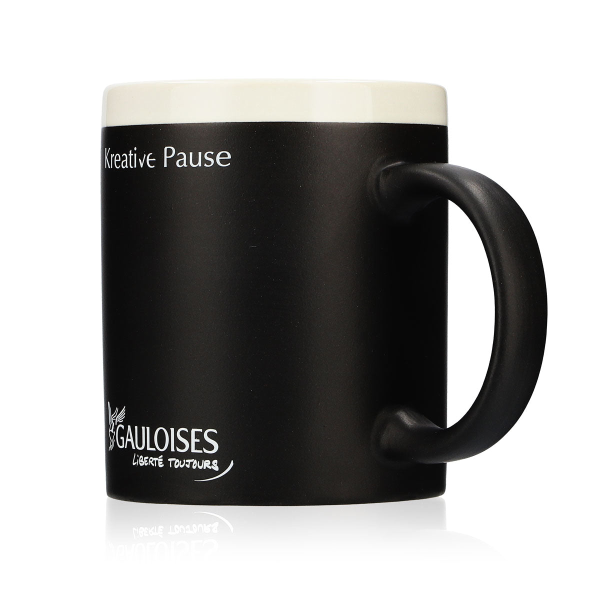 Gauloises Cigarettes Glass 0.31l Cup Mug Black for Writing with Chalk – View 4