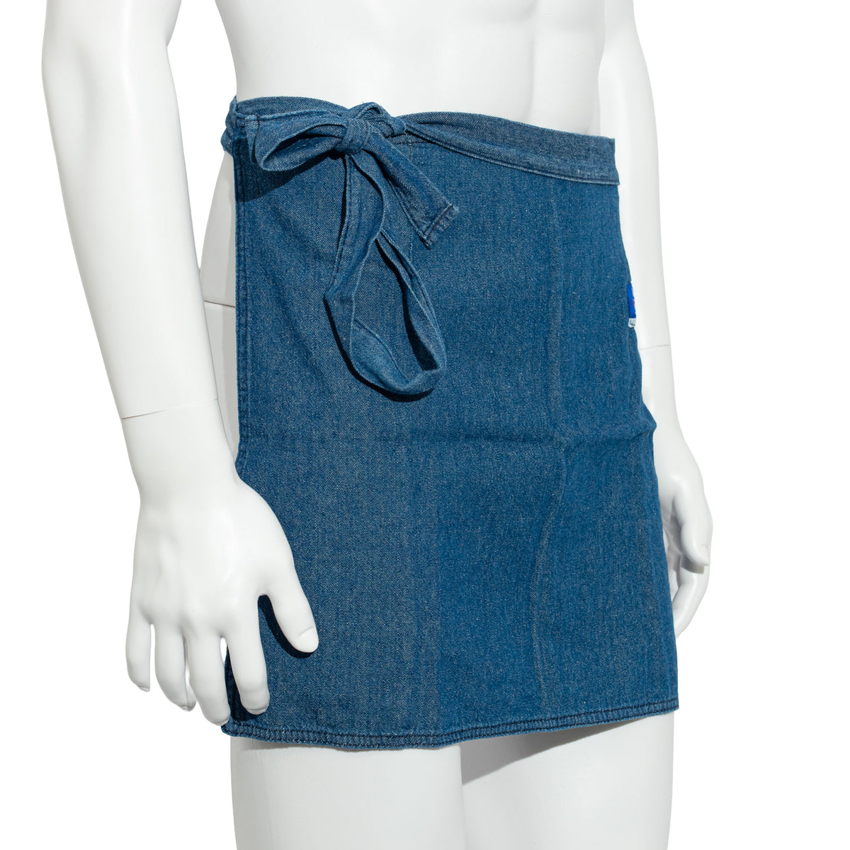 Gauloises Cigarettes Glass, Size S, Blue Denim-Look Cotton Waiter's/Bistro Apron – View 2