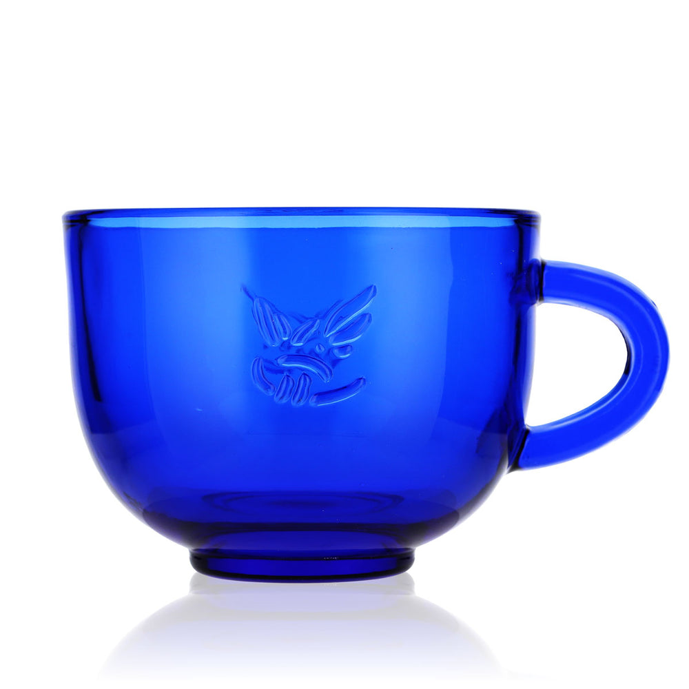 Gauloises Cigarettes Glass Coffee Mug 0.4l Coffee Cup Blue Design